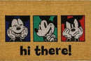 Gertmenian Disney Mouse Doormat Rug Front Door Coir Mat Welcome Home Indoor Outdoor Entryway Carpet, 2-Pack 20x34, Retro Mickey Faces/Hi There by CozyNest Decor