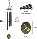 Wind Chimes for Outside, WindChimes Outdoor Tuned Soothing Melody, Wind Chimes Gifts for Mom/Grandma,Wind Chime Outdoor Decoration, Patio, Garden, Yard. (33" Green Dragonfly) by CozyNest Decor