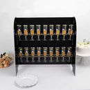 Tableclothsfactory Black Mirror Finish 2-Tier Wine Glass Stemware Rack, 18 Champagne Flute Holder Foam Board Stand - 25" by CozyNest Decor