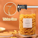 6-Pack Borosilicate Glass Storage Jars with Bamboo Lids + 132 Pre-Printed Pantry Labels Included, BPA-Free Thicken Airtight Containers for Flour, Sugar, Rice, Microwave & Freezer Safe(100OZ/54OZ/27OZ) by CozyNest Decor