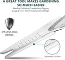 Berry&Bird Garden Hand Weeding Trowel, Stainless Steel Weeder Tool for Gardening with Wooden Handle, Multifunctional Manual Weed Puller & Digging Knife for Planting Transplanting Cutting Measuring by GreenHaven Gardens