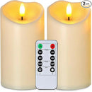 Homemory 6”x3” Outdoor Waterproof Flameless Candles, LED Candles, Battery Operated Candles with Remote and Timers, Electric Fake Plastic Pillar Candles,Dark Ivory, Set of 2 by CozyNest Decor