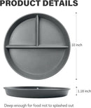greenandlife 10 Inch 4PCS Unbreakable Portion Control Plates, Divided Plates for Kids Adults, Dishwasher & Microwave Safe Compartment Plate, Lightweight Reusable Wheat Straw plate, BPA Free by CozyNest Decor