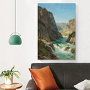 Natural mountain stream scenery poster suitable for bedroom beautiful blue sky flowing river scenery suitable for living room dormitory office by CozyNest Decor