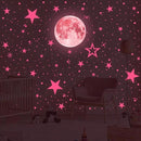 Glow in The Dark Stars and Moon Stickers for Ceiling, Luminous Wall Decals Decor for Bedroom Living Room, 407 dots + 27 Stars + 30cm Moon by CozyNest Decor