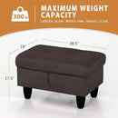 Ottoman Rectangular Storage Ottoman Bench, Flannel Footrest Stool Footstool with Lid for Living Room, Bedroom, Entryway, Dark Coffee, 28.5"x19"x17.5" by CozyNest Decor
