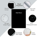 Daily Planner Undated - A4 To Do List Notebook Hourly Schedules, Spiral Appointment Planner for Women and Men,PVC Hardcover, Inner Pocket, Elastic Closure, 8.5" x 11", Black by TinyTreasures Baby Boutique