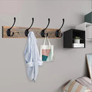 IBosins Wall Mounted Coat Rack, 2 Pack Metal Wood Coat Rack with 8 Black Rustic Hooks for Scarf, Bag, Towel, Key, Cap, Cup, Hat by CozyNest Decor