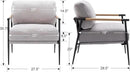 Mid-Century Accent Chair, Soft Armchair Chenille Fabric Lounge Chair with Black Metal Legs, Upholstered Leisure Chair for Living Room Bedroom Reception Room, 1PC, Grey by CozyNest Decor