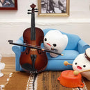 Wooden Miniature Violin Model, 5.5in Mini Musical Instrument Replica Model Handmade Display Accessory with Bow and Case for Room Home Office Decoration Ornament Craft Birthday Gift by TinyTreasures Baby Boutique