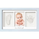 Baby Hand and Footprint Kit - Clay Handprint Keepsake Frame, Newborn Nursery Picture Frame, Personalized New Mom Gifts for Baby Shower & Registry (Mist Blue) by TinyTreasures Baby Boutique