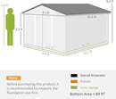 Outsunny 11' x 9' Outdoor Storage Shed, Garden Tool Metal Shed with Foundation Kit, Double Lockable Door, Air Vents and Sloping Roof, for Backyard, Patio, Lawn, Gray by GreenHaven Gardens
