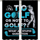 Golf Blackout Curtains for Boy Girl Room Darkening Decor,Sports Themed Golfers and Cars Bedroom Living Room Home Rod Pocket Thermal Insulated Window Curtain/Drapes Panel,55x63 Inch… by TinyTreasures Baby Boutique
