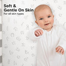 KeaBabies 2-Pack Organic Crib Sheets for Boys, Girls - 52x28 Fitted Crib Mattress Sheet Neutral, Breathable Jersey Cotton Cover for Baby Bed, Toddler Mattress, Soft & Cute Prints (ABC Land Sky) by TinyTreasures Baby Boutique