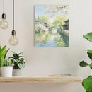 Small bridge stream house Jiangnan style landscape poster suitable for living room bedroom office natural oil painting poster
