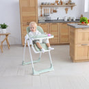 3-in-1 Foldable High Chair for Babies & Toddlers – Adjustable Height, Reclining Seat, 5-Point Safety Harness, Removable Tray, Lockable Wheels, Washable Cushion – Portable & Easy Clean, Green by TinyTreasures Baby Boutique