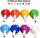 Facmogu 8 Pack Handbells Set, Colorful 8 Note Diatonic Metal Music Bells, Percussion Instrument Bells, Musical Handbells Set for Festival Musical Teaching Church Chorus Wedding Family Birthday Party by TinyTreasures Baby Boutique