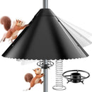 Metal Squirrel Baffle - Heavy Duty Squirrel Baffle for Bird Feeder Pole - Chew Proof Squirres Guard with Spring for Better Defense, Outside Pole Mount for Bird Feeder, 19 Inch by GreenHaven Gardens