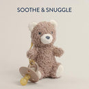 Itzy Ritzy Pacifier & Lovey Set - Natural Rubber Paci with Stuffed Animal Lovey - Detachable Plush Bear Pacifier Holder & Coordinating Natural Rubber Soother, Ideal for Ages 0-6 Months (Bear) by TinyTreasures Baby Boutique