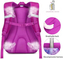 Cusangel Purple Mermaid 3pcs Set with Lunch Box Pencil Case,Multi Compartment Backpack, Dinosaur Backpack Chest Strap Side Pockets 16 Inch by TinyTreasures Baby Boutique