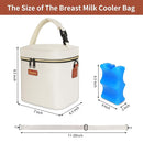Mancro Breastmilk Cooler Bag for Travel, Fits 4 Baby Bottles Up to 9 Ounce, Baby Bottle bag with Ice Pack, Insulation Breast Milk Cooler Travel, Cream by TinyTreasures Baby Boutique