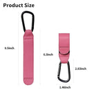 2 Pcs Stroller Hooks for Hanging, Portable Leather Style Stroller Clip Straps, Baby Stroller Hooks for Diaper Bags Grocery Shopping Bags, Mommy Hook for Stroller(Pink) by TinyTreasures Baby Boutique