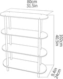 Clear Bookshelf, Acrylic Bookcase with Open Book Shelf for Office Living Room Bedroom (4 Tier Orange) by CozyNest Decor
