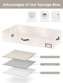 StorageWorks Large Under Bed Storage Containers with Handles and Label Holder, 2 Pack Ultra-thick Fabric Underbed Bins, Closet Organizer for Clothes, Blankets, Sweater by CozyNest Decor
