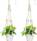 Belit 2 Pack Macrame Plant Hangers Indoor Hanging Planter Basket Decorative Flower Pot Holder Rope for Indoor Outdoor Home Decor by GreenHaven Gardens