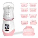 Portable Cordless Baby Bottle Warmer for Travel, Rechargeable with 8 Adapters & 1 Milk Powder Container, Safe Material, Fast Heating, Compatible with Major Brands,Pink by TinyTreasures Baby Boutique