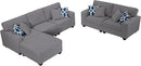 L Lengend Vansen Modular Sectional Sofa U Shaped Couch with Ottoman Modern Reversible Corner Sectional Couch for Living Room (Dark Grey, 2+3 with Ottoman) by CozyNest Decor