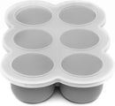 WeeSprout Silicone Freezer Tray with Clip on Lid Perfect Food Storage Container for Homemade Baby Food, Vegetable, Fruit Purees, and Breast Milk (Bright Grey, Six 3 Ounce Sections) by TinyTreasures Baby Boutique