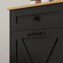 HOMCOM Tilt Out Laundry Hamper Cabinet with 2 Removable Baskets, Freestanding Bathroom Storage Cabinet with 2 Drawers, Trash Can Cabinet for Living Room, Laundry Room, Black by CozyNest Decor