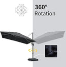 PURPLE LEAF 10' X 13' Square Cantilever Umbrella Patio Umbrella with Base Outdoor Umbrella Aluminum Offset with 360-degree Rotation for Garden Deck Pool Patio Black by GreenHaven Gardens