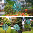 Viveta Metal Wind Spinners,53.5" Kinetic Wind Sculptures,Green Garden Pinwheels Double Layer Windmill for Outdoor Patio Lawn Yard by CozyNest Decor