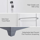 Locking Cabinet,Metal Storage Cabinet with Doors and Shelves,Broom Closet Storage Cabinets for Bedroom,Home Office,Grey-White by CozyNest Decor