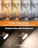 White Floor Lamp, 36W Modern Dimmable Standing Lamp 2700-6500K, 3 Rotatable LED Lights Reading Tall Lamp, Touch & Remote Control Floor Lamps for Living Room Bedroom Office by CozyNest Decor