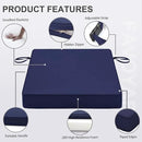 Favoyard Patio Chair Cushions 20 x 20 x 3 Inch Waterproof Outdoor Seat Cushions for Patio Furniture 3-Year Color Fastness Garden Sofa Couch Pads with Handle & Adjustable Straps Set of 2, Blue by GreenHaven Gardens