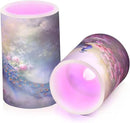 Flickering Flameless Candles, Peacock Flowers LED Candles with Remote Timer, Set of 2 Battery Operated Candle for Valentine Wedding Birthday by GreenHaven Gardens