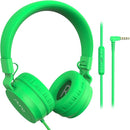 Puro Sound Labs PuroBasic Kid Headphones with Cord - Volume-Limiting & Adjustable with Microphone – Compatible with Smartphones, Tablets, PCs, and More – Safe, Durable Headphones for Kids – Green by TinyTreasures Baby Boutique