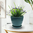 Plant Planters with Drainage Holes and Trays Pack of 6 Plant Pots Indoor and Outdoor Flowers Pots Different Size Plastic Pots, Dark Green by GreenHaven Gardens