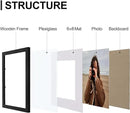 Vittanly 8x12 Picture Frames Set of 9, Shatter Resistant Plexiglass, Display 6x8 Pictures with Mat or 8x12 without Mat, Photo Frames for Wall or Tabletop, Engineered Wood, Black by CozyNest Decor