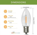 Waterproof C9 Replacement LED Light Bulbs –0.6W Equivalent to 7W, White Warm 2200K Outdoor String Lights E17 Base LED Light Bulbs, Clear Plastic, 25Pack by GreenHaven Gardens