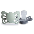 FRIGG Butterfly Anatomical SilkySoft Silicone Baby Pacifier | Made in Denmark | BPA-Free (Sage/Great Gray 0-6 Months) by TinyTreasures Baby Boutique