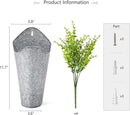 Dahey 2 Pack Galvanized Metal Wall Planter with Artificial Eucalyptus Farmhouse Decor Hanging Wall Vase Planters Flowers Holder for Country Rustic Home Wall Decor,Silver by GreenHaven Gardens
