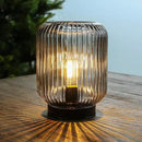 Battery Operated Lamp, Cordless Table Lamps Battery Powered Bedside Small Lamp with LED Bulb, Decorative Glass Lamp for Bedroom Living Room Home Decor-Light Grey by GreenHaven Gardens