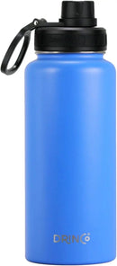 DRINCO Stainless Steel Water Bottle Spout Lid Vacuum Insulated Double Wall Water Bottle Wide Mouth (40oz 32oz 22oz 18oz 14oz) Leak Proof Keep Cold Sport Camping Hiking (32 oz, 32oz Royal Blue) by CozyNest Decor