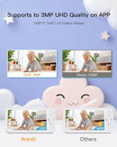 ARENTI Baby Camera Monitor, 2K/3MP WiFi 6, Smartphone App, Super Night Vision, Crying Detection, Auto Tracking, Temp&Humidity Sensor, Cloud&SD Card Storage (D3) by TinyTreasures Baby Boutique