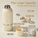Snow Bear Portable Bottle Warmer for Travel, Fast Heating in 2.5 Mins for Breast Milk, 10200mAh Battery with LED Display, 17oz Large Capacity, Baby Bottle Warmer with Precise Temperature Control by TinyTreasures Baby Boutique