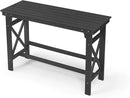 HDPE Patio Bar Table, 41" Rectangle Outdoor Bar Tables Counter Height Table, Adirondack Outdoor Bar Height Table, HDPE Outside Pub Tables for Balcony, Deck, Backyard, Poolside, Obsidian by GreenHaven Gardens
